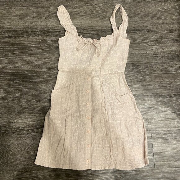 Light pink Reformation Linen A Line Dress - Size 0 XS - Picture 2 of 8